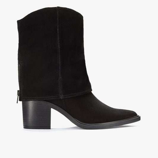 Clarks Women Jesse Mid Black Suede
