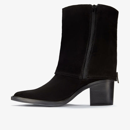 Clarks Women Jesse Mid Black Suede