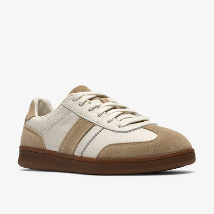 Clarks Women Seco Speed White Combination Leather