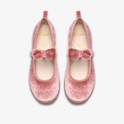 Clarks Kids Charm Bow Kid Dusty Pink
