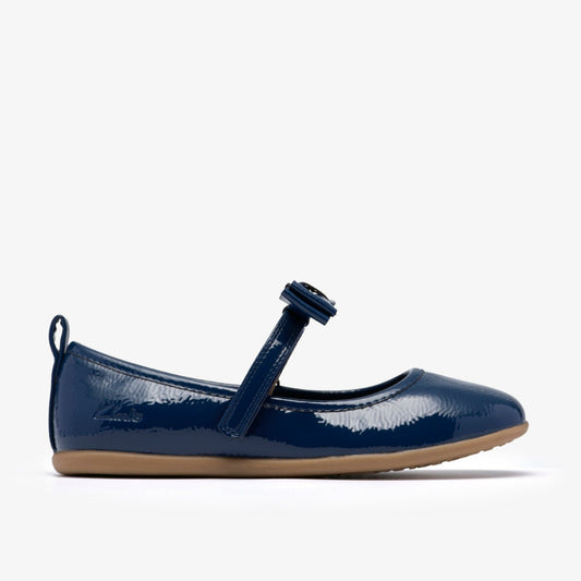Clarks Kids Charm Bow Kid Navy Patent