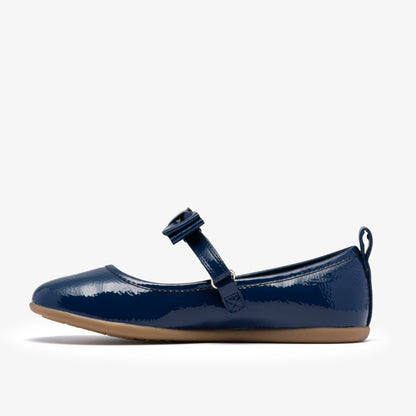 Clarks Kids Charm Bow Kid Navy Patent
