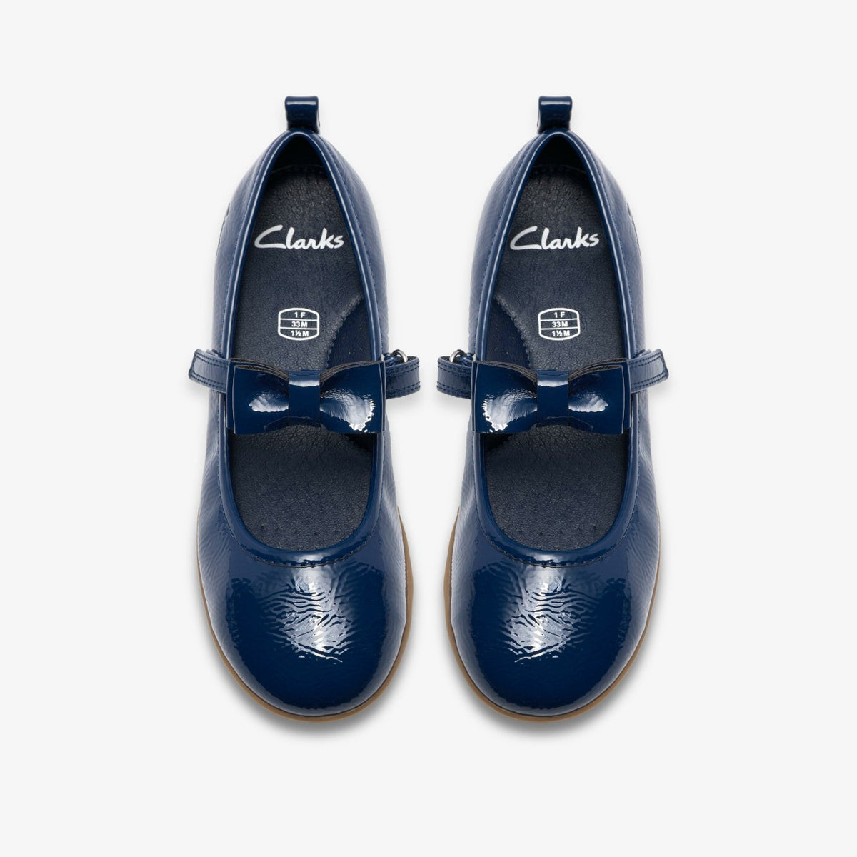 Clarks Kids Charm Bow Kid Navy Patent