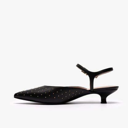 Clarks Women Pisa Stud Black Leather