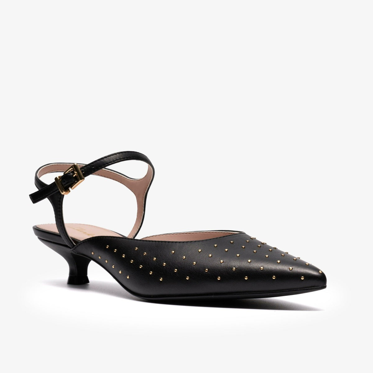 Clarks Women Pisa Stud Black Leather