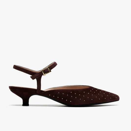 Clarks Women Pisa Stud Brown Suede