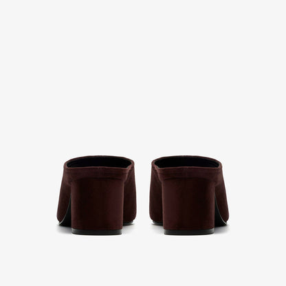 Clarks Women Siray Mule Dark Brown Suede
