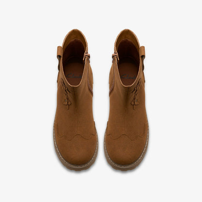 Clarks Kids Adelaide Mid Kid Tan