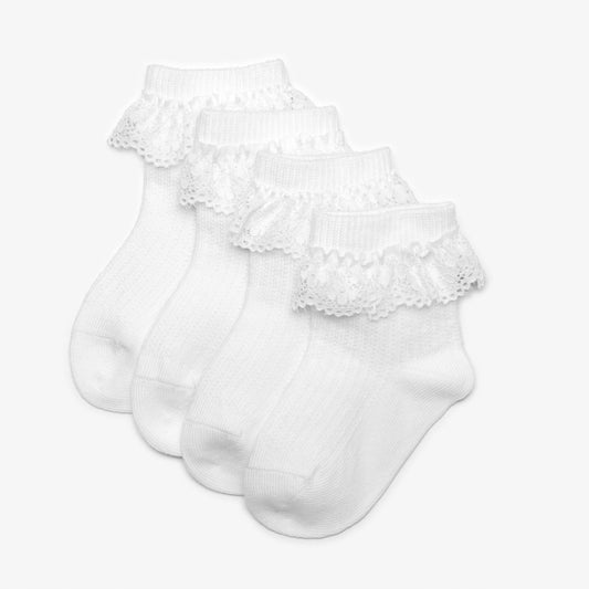 Clarks Kids Frilly Socks 4 Pack White 0-6 Months White