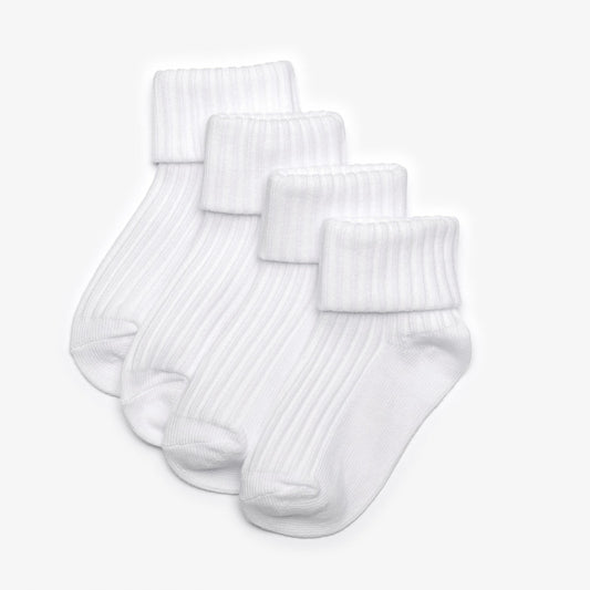 Clarks Kids White Socks 4 Pack 6-12 Months White