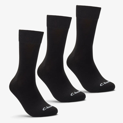 Clarks Men 3 Pack Socks Size 6-11 Black Black