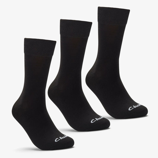 Clarks Men 3 Pack Socks Size 6-11 Black Black