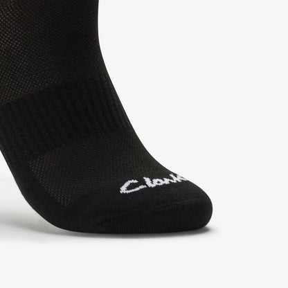 Clarks Men Ankle Socks 3 Pack Size 6-11 Black Black