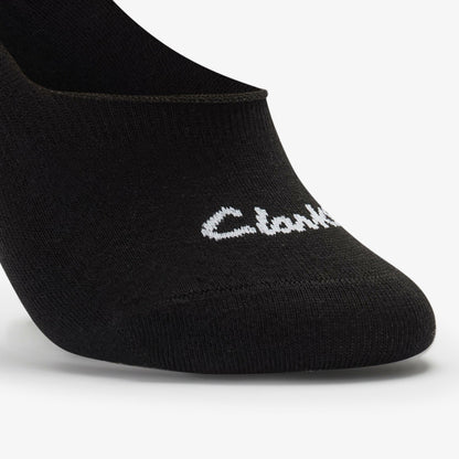 Clarks Women Sock Liners 3 Pack Size 2-8 Black Black