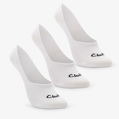 Clarks Women Sock Liners 3 Pack Size 2-8 White