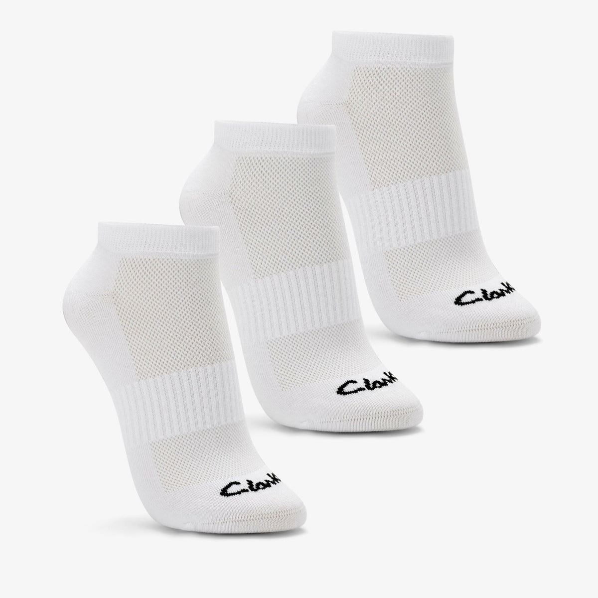 Clarks Women Sports Ankle Socks 3 Pack Size 2-8 White