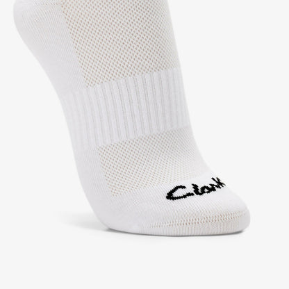 Clarks Women Sports Ankle Socks 3 Pack Size 2-8 White